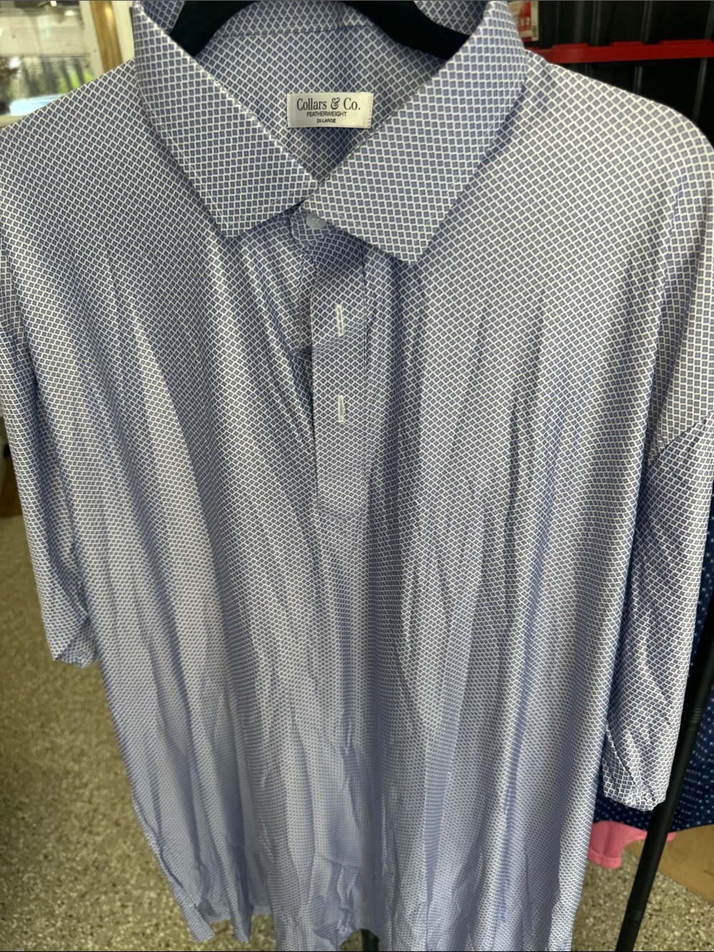 Collars & Co. Men’s Blue Micro-Geo Polo